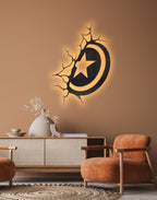 Captain America Shield silhouette – Premium Acrylic Wall Art