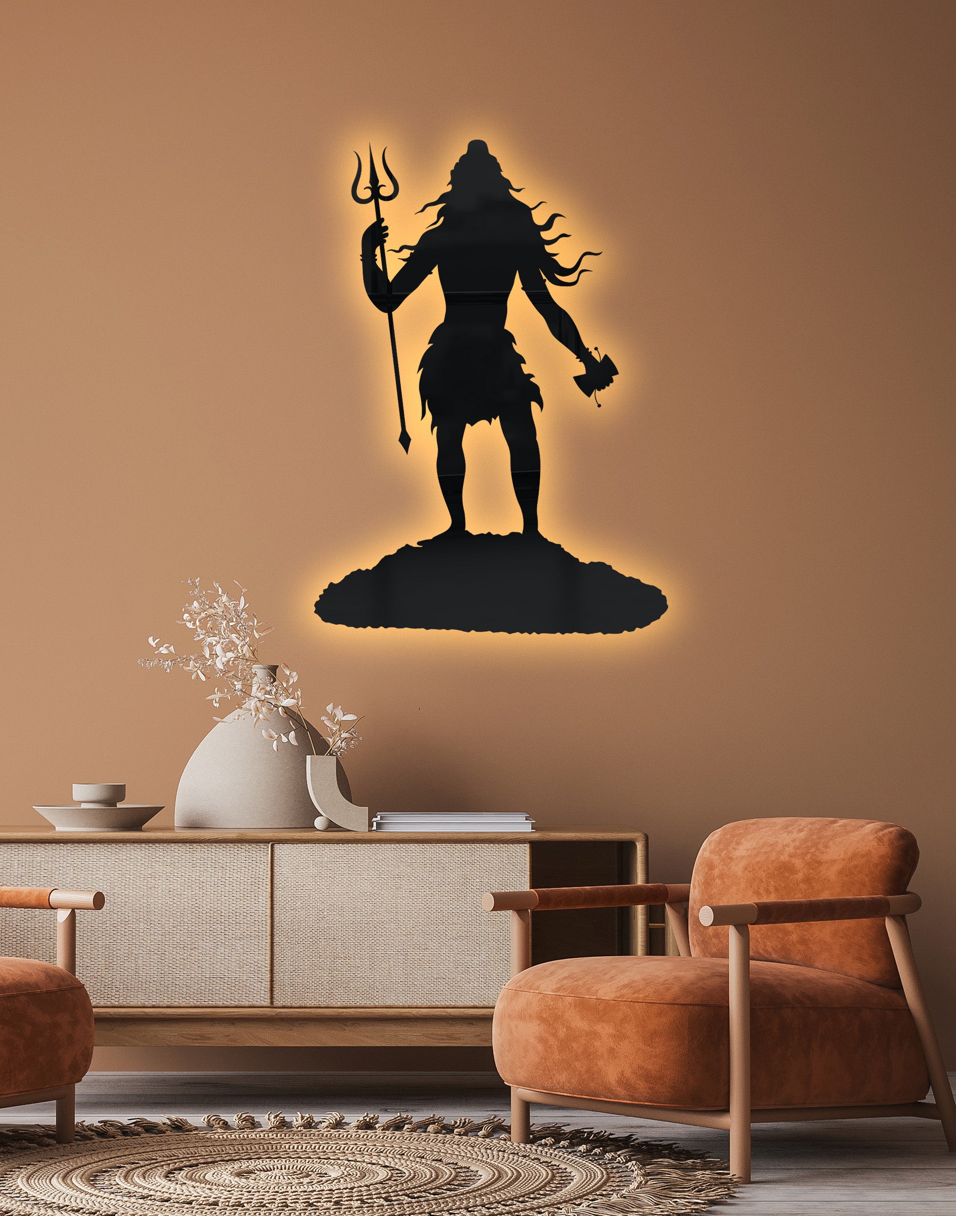 Lord Shiv Modern Silhouette – Premium Acrylic Wall Art