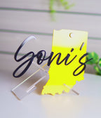Bright Yellow Acrylic Name Plate – Custom House Name plate