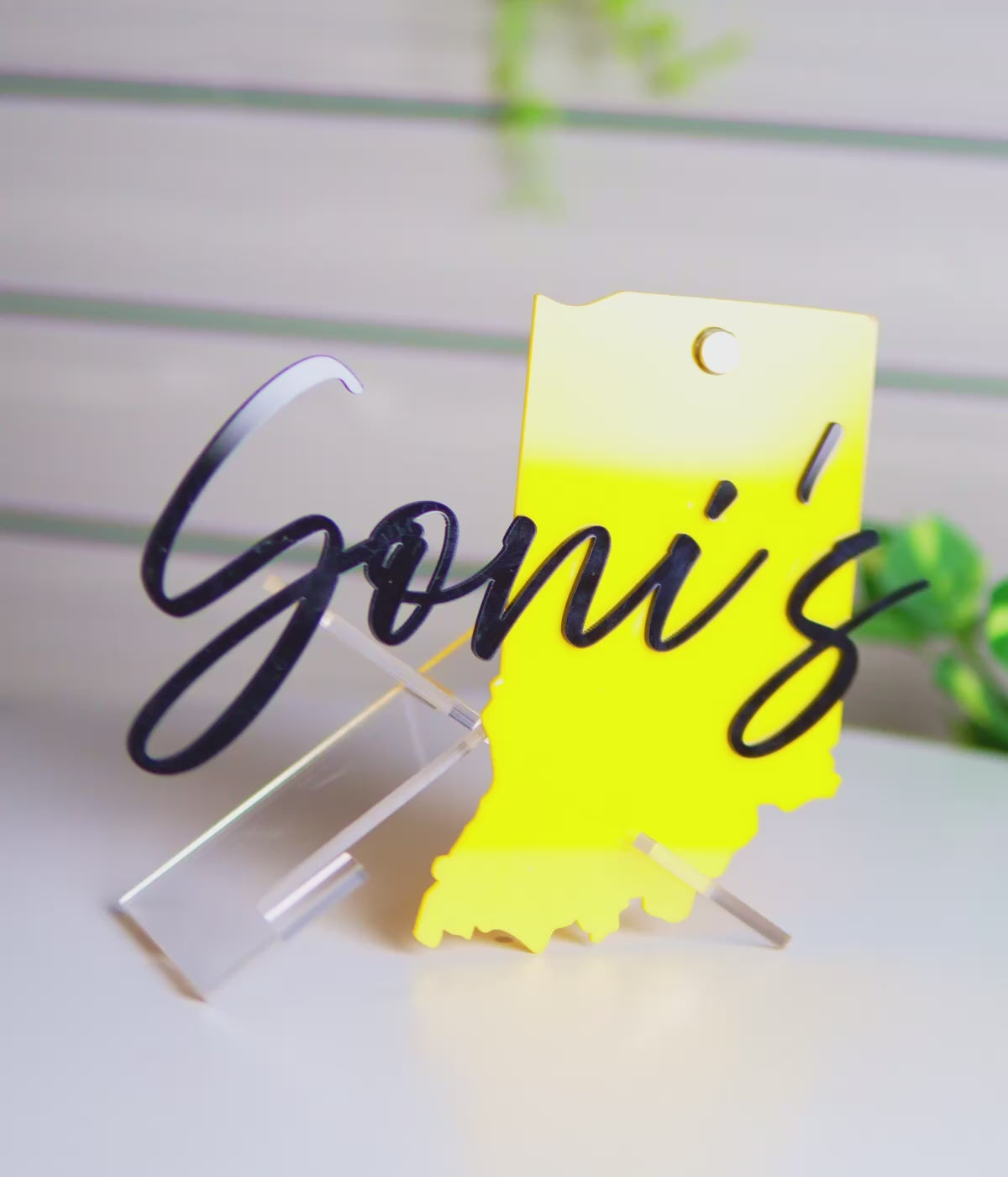 Bright Yellow Acrylic Name Plate – Custom House Name plate