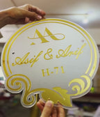 Luxury 3D Gold Name Plate on Frosted Acrylic – Perfect for Home Entrances