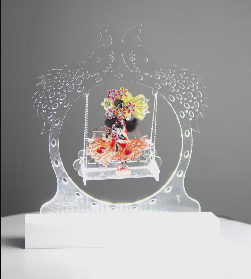 Premium Acrylic Radha Krishna Jhula – Ideal for Home Temple & Living Room