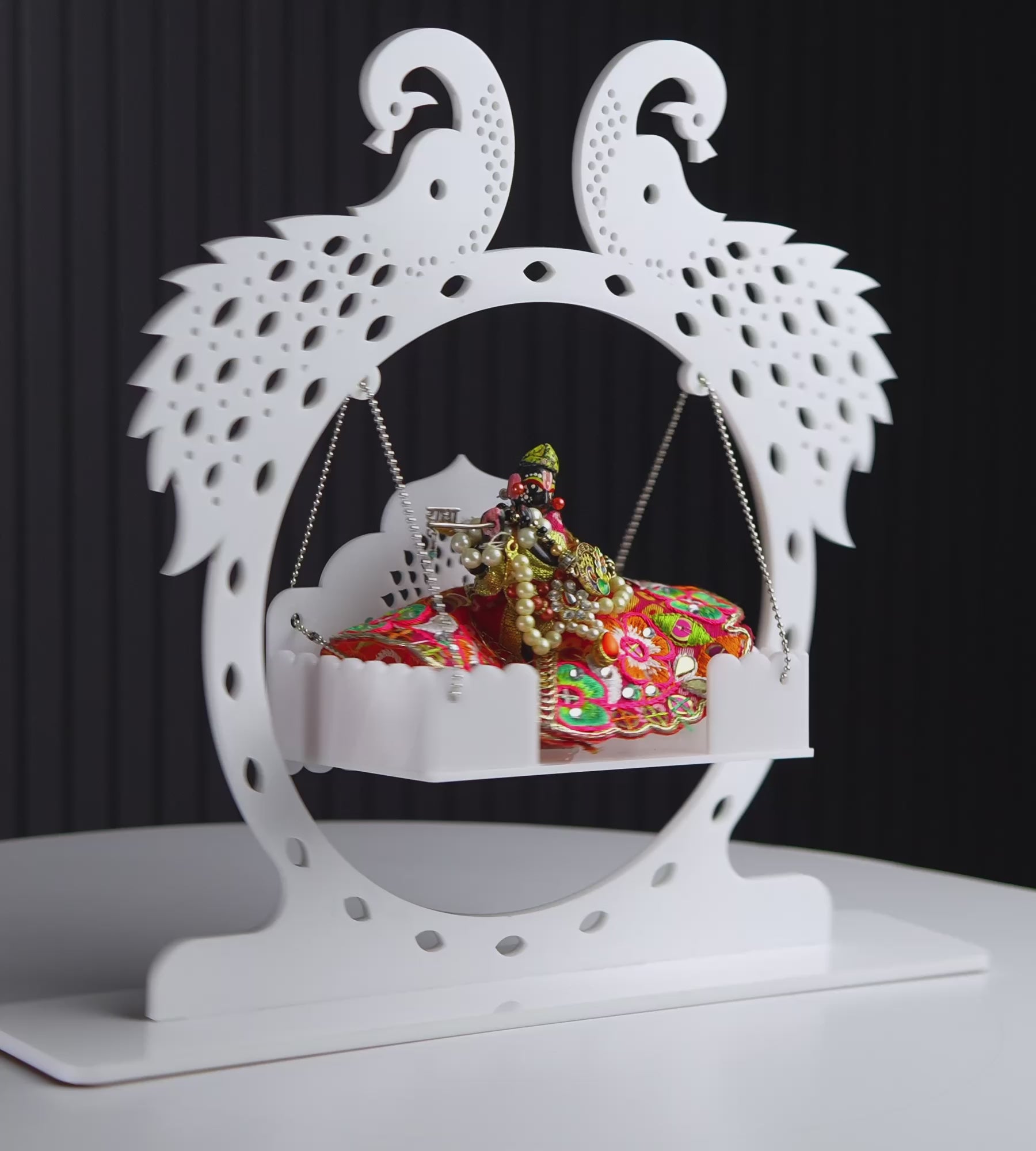 Divine Radha Krishna Swing – Premium Acrylic Decor