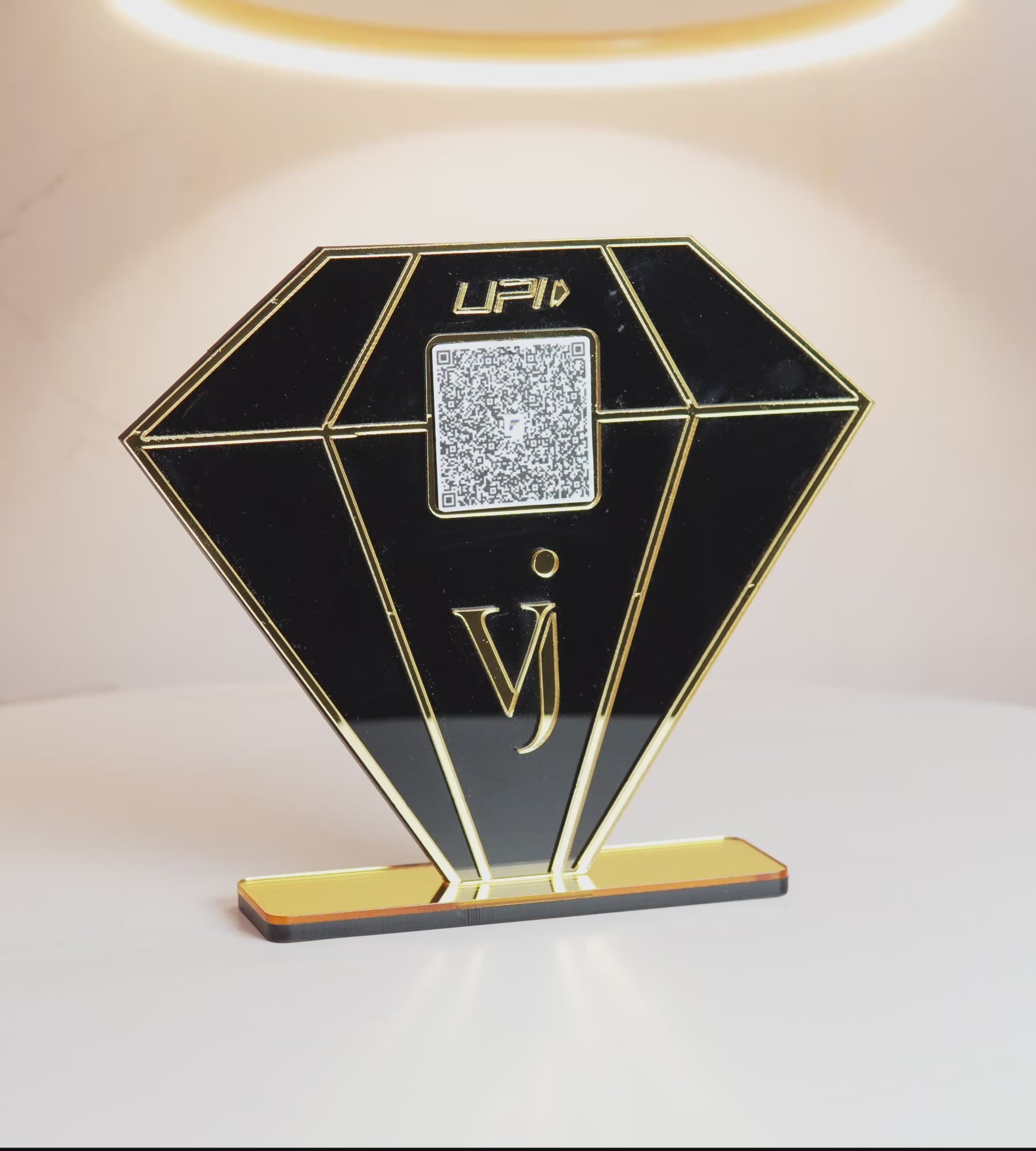 Premium Personalized Acrylic QR Standee for Jewellery Brands