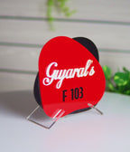 Premium 2-Layer Red and Black Acrylic Name Plate – Custom Modern Door Sign