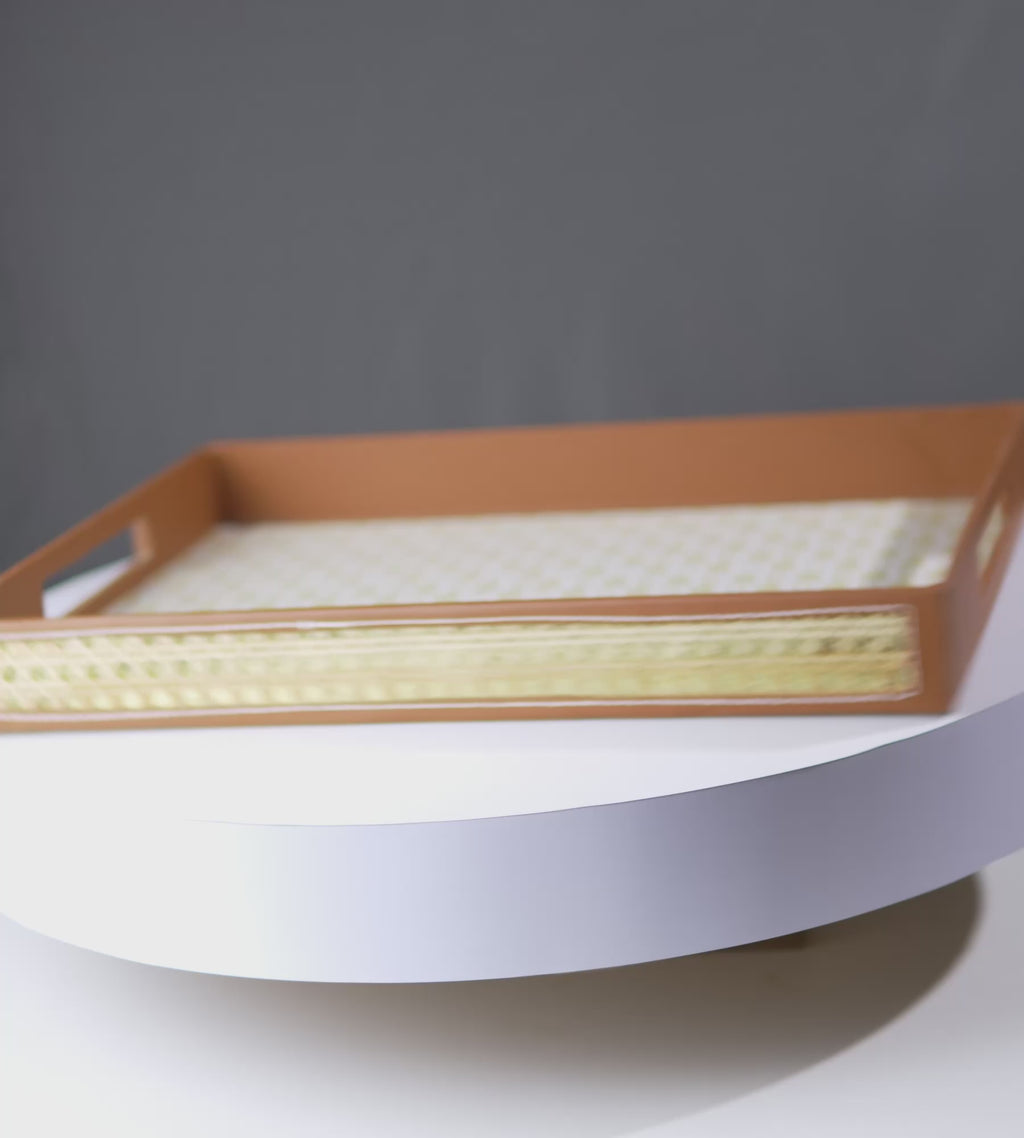 Premium Leatherette MDF Tray – Elegant Wooden Serving Tray