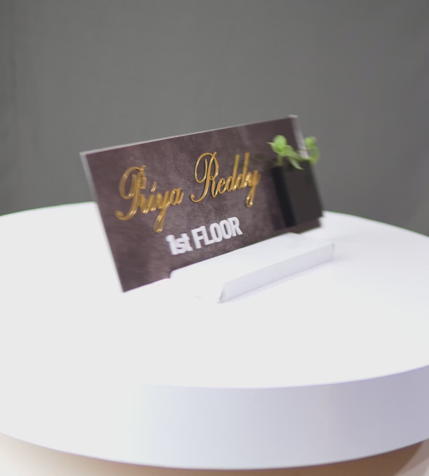 Marble Finish Acrylic Nameplate – Luxury Meets Personalization