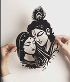 Premium Radha Krishna Silhouette – Modern Acrylic Wall Art