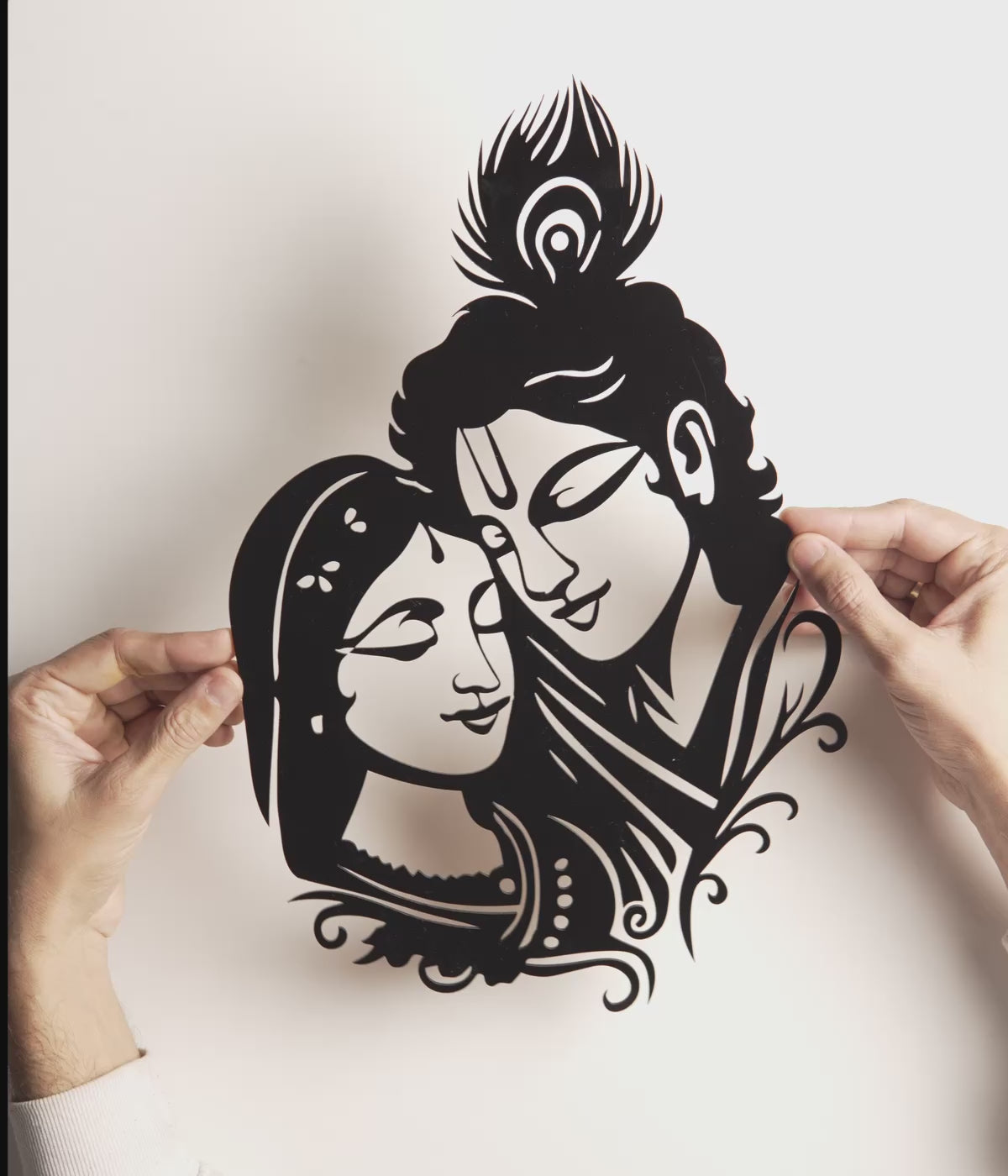 Premium Radha Krishna Silhouette – Modern Acrylic Wall Art