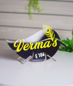 Leaf Style Yellow Acrylic Name Plate – Personalized Modern Home Sign