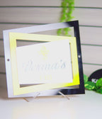Multi-Frame Design Yellow Acrylic Name Plate – Custom Modern House Name Plate