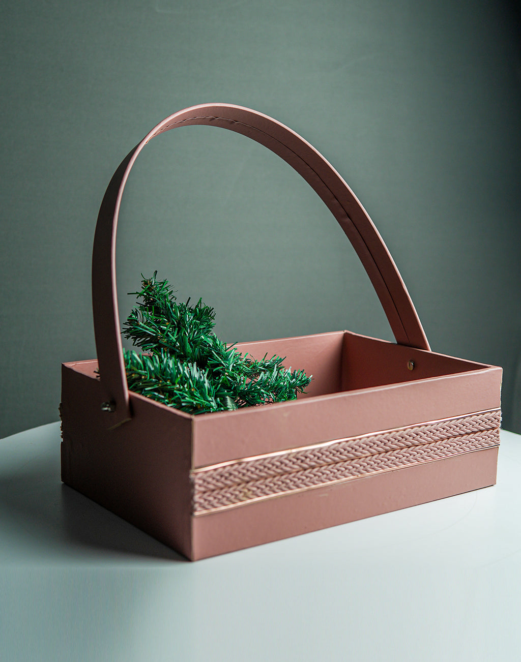 MDF Basket Gift Hamper – Elegant Baby Pink