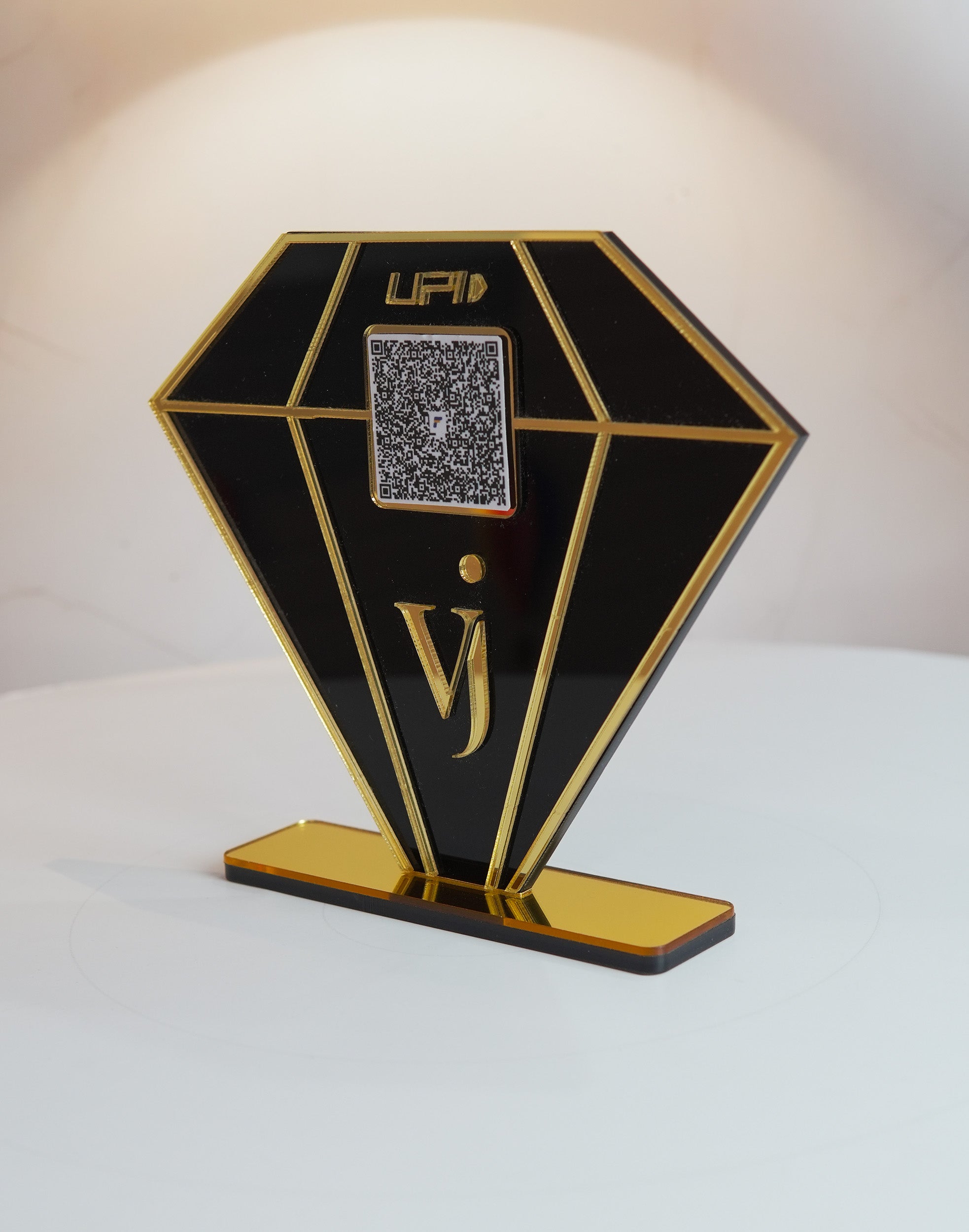 Premium Personalized Acrylic QR Standee for Jewellery Brands