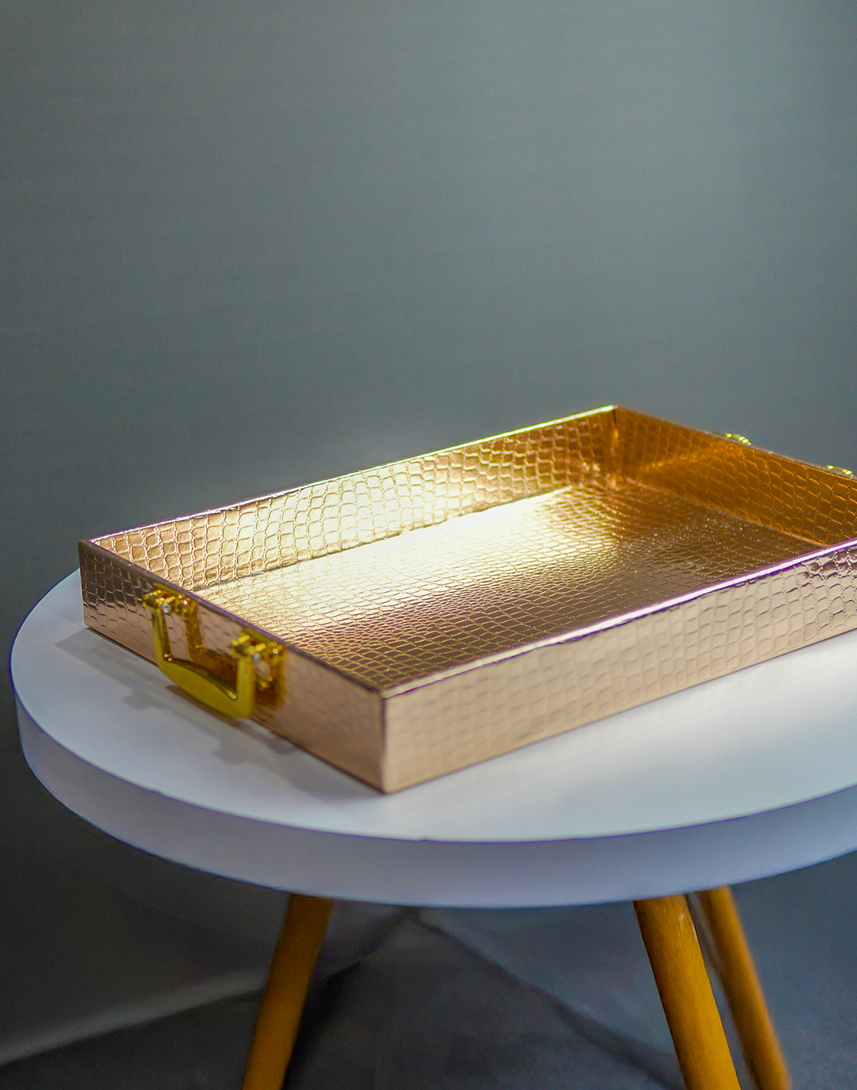 Elegant Golden MDF Serving Tray