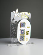 Customized Business Premium Gold Acrylic QR Stand with NFC