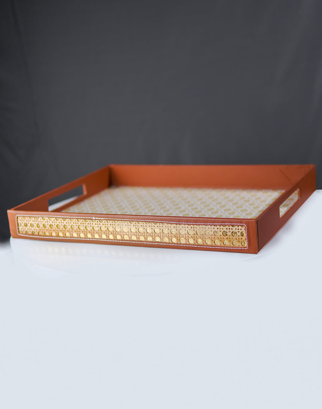 Premium Leatherette MDF Tray – Elegant Wooden Serving Tray