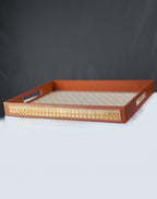 Premium Leatherette MDF Tray – Elegant Wooden Serving Tray