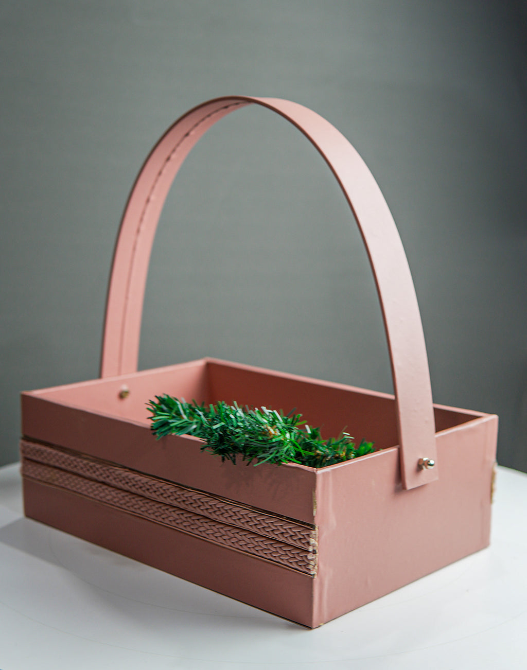 MDF Basket Gift Hamper – Elegant Baby Pink
