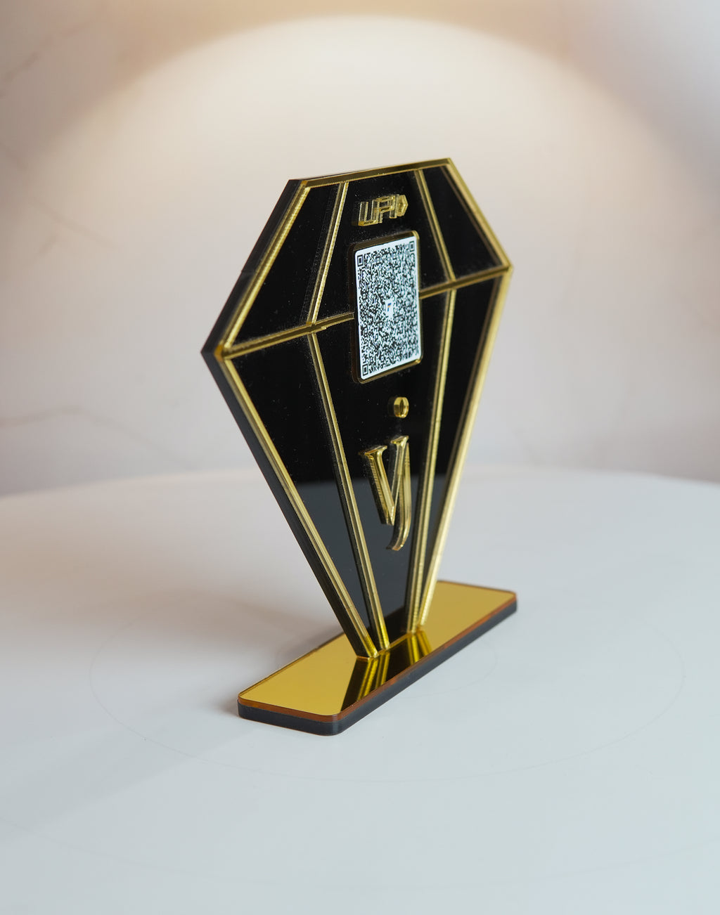 Premium Personalized Acrylic QR Standee for Jewellery Brands