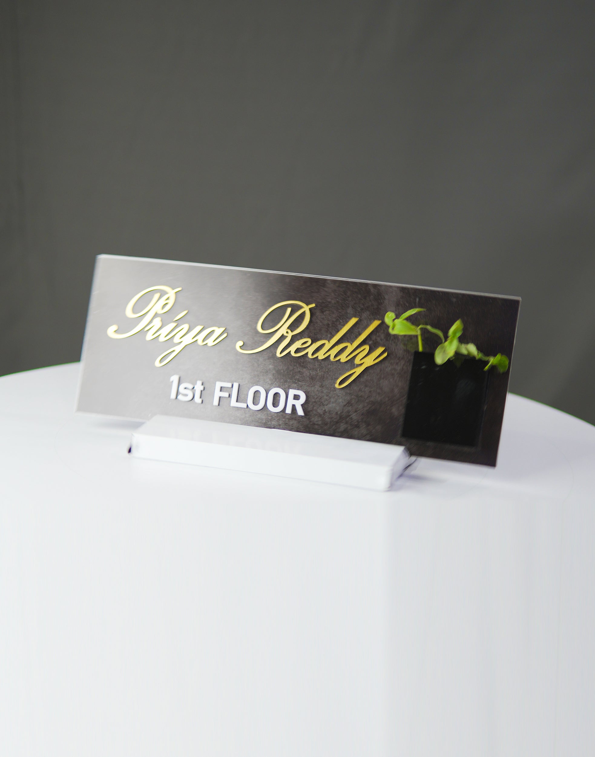 Marble Finish Acrylic Nameplate – Luxury Meets Personalization