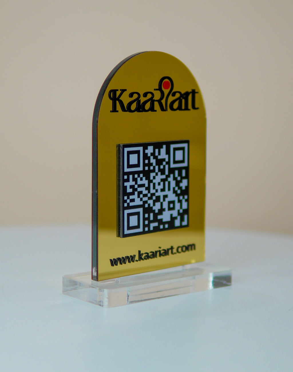 Customized Business  Black & Gold Acrylic QR Stand - Scan & Pay