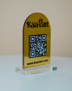 Customized Business  Black & Gold Acrylic QR Stand - Scan & Pay
