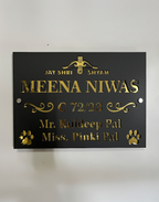 Elegant Matte Grey Personalized Name Plate with Gold Letters