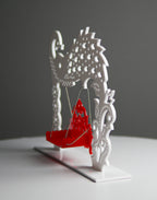 Red & White Radha Krishna Acrylic Jhula – Premium Spiritual Decor