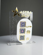 Customized Business Premium Gold Acrylic QR Stand with NFC