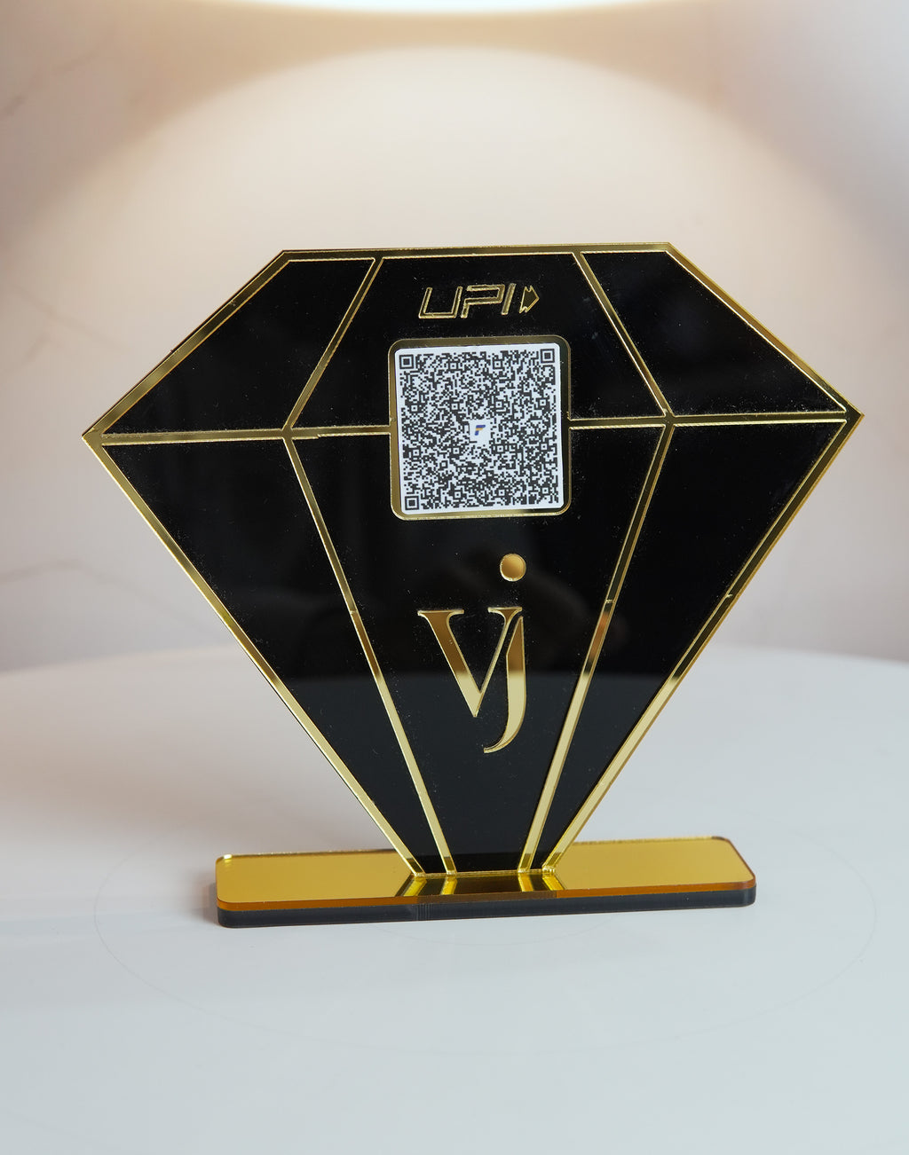 Premium Personalized Acrylic QR Standee for Jewellery Brands