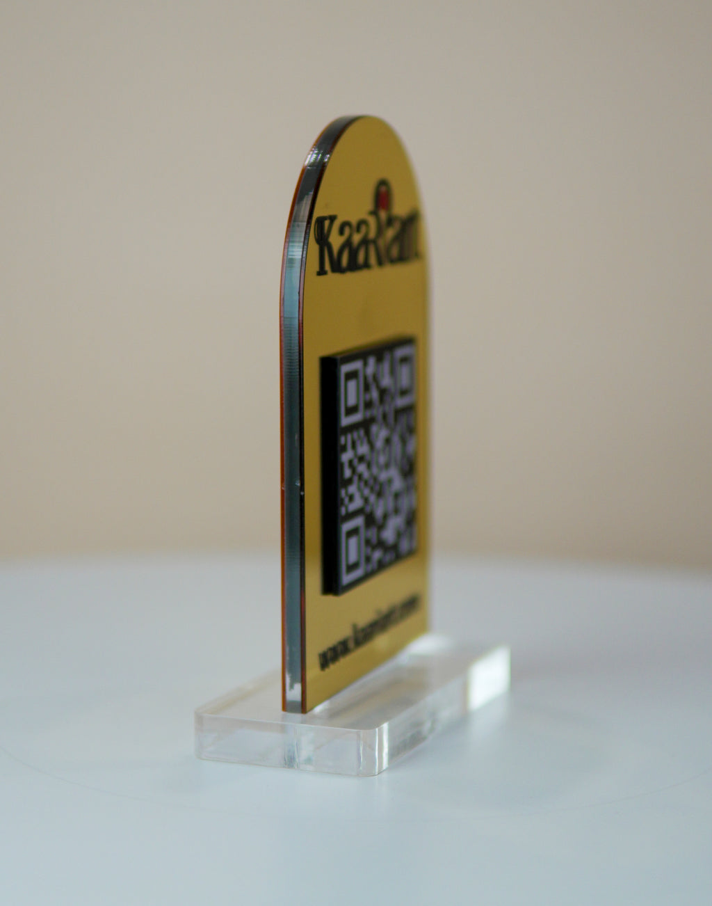 Customized Business  Black & Gold Acrylic QR Stand - Scan & Pay