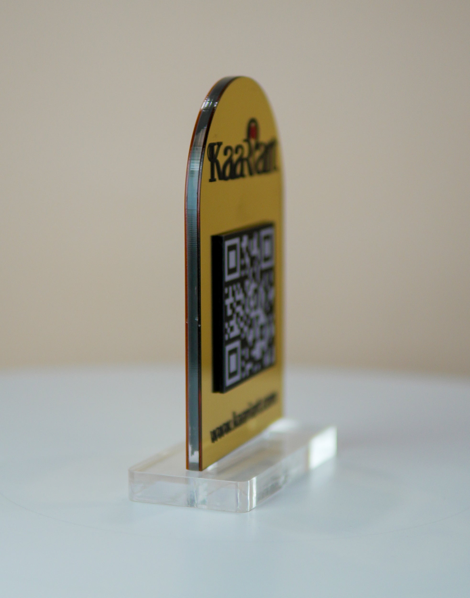 Customized Business  Black & Gold Acrylic QR Stand - Scan & Pay