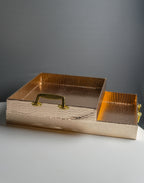 Elegant Golden MDF Serving Tray