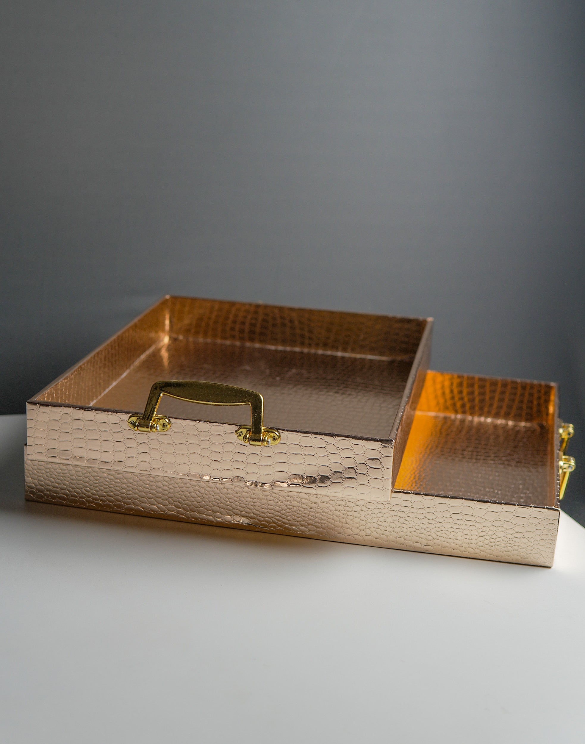 Elegant Golden MDF Serving Tray